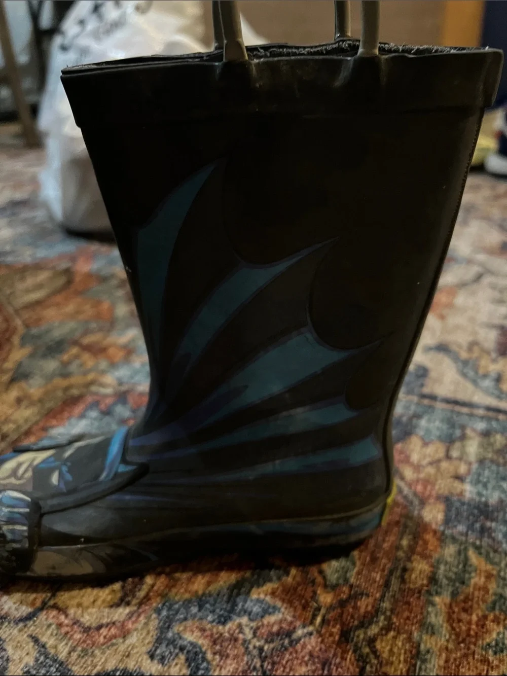 Kids 11 (toddler) Superhero Black & Blue Rain Boots - Unbranded